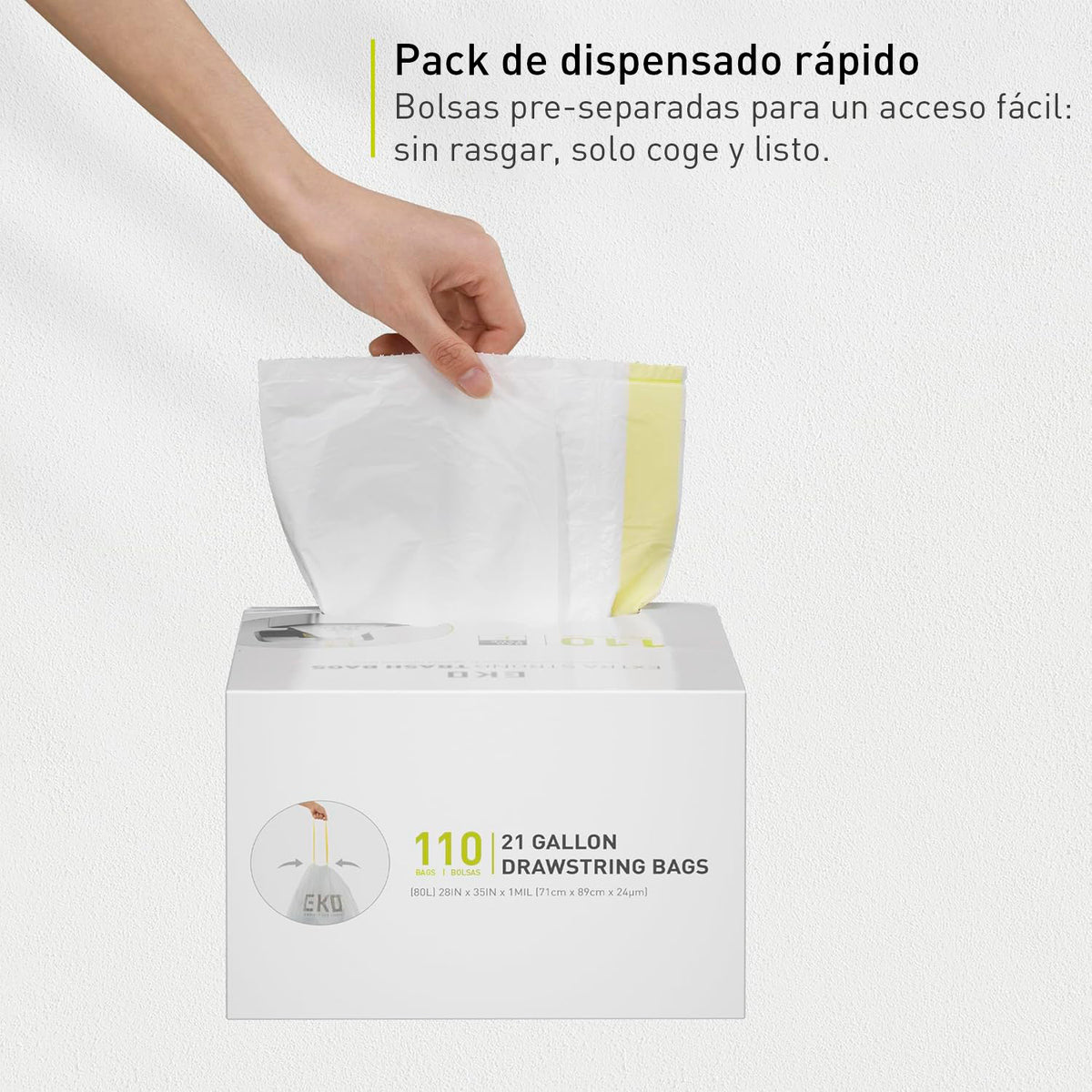 EKO - Bolsas de Basura G 50–90 L (110 Unidades)