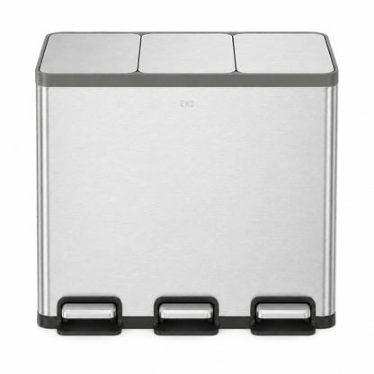 EKO - Ecocasa - Cubo de Basura para Reciclaje con Pedal 18 L + 18 L + 18 L