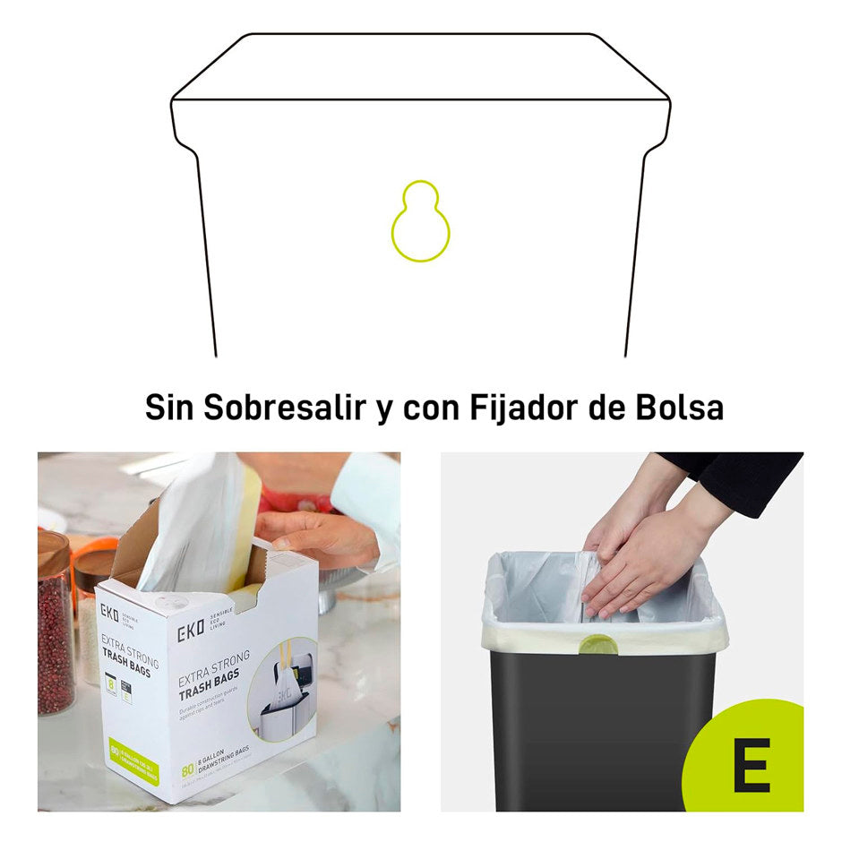EKO - Essential - Cubo de Basura para Reciclaje con Pedal 30 L + 30 L
