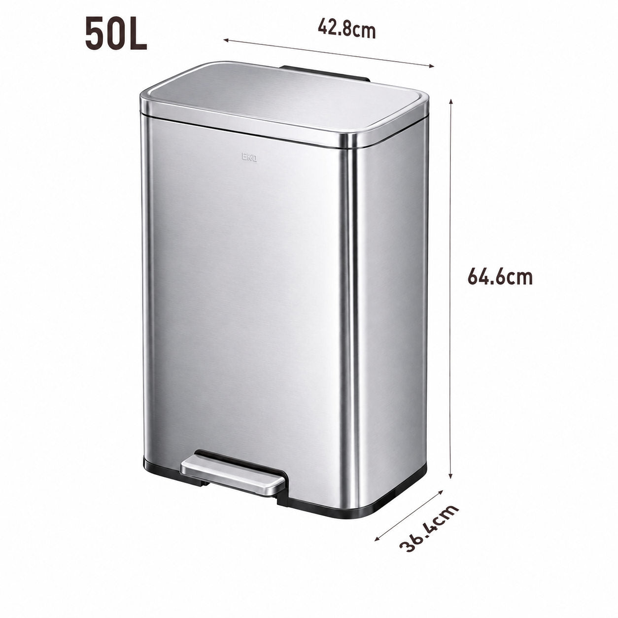 EKO - Madison - Cubo de Basura para Reciclaje con Pedal 25 L + 20 L