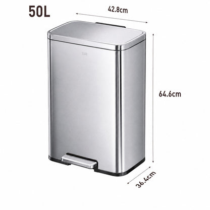 EKO - Madison - Cubo de Basura para Reciclaje con Pedal 25 L + 20 L