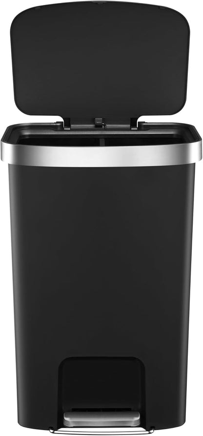EKO - Hana - Cubo para Reciclaje con Pedal 25 L + 25 L Negro