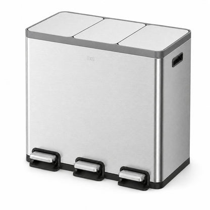 EKO - Ecocasa - Cubo de Basura para Reciclaje con Pedal 18 L + 18 L + 18 L