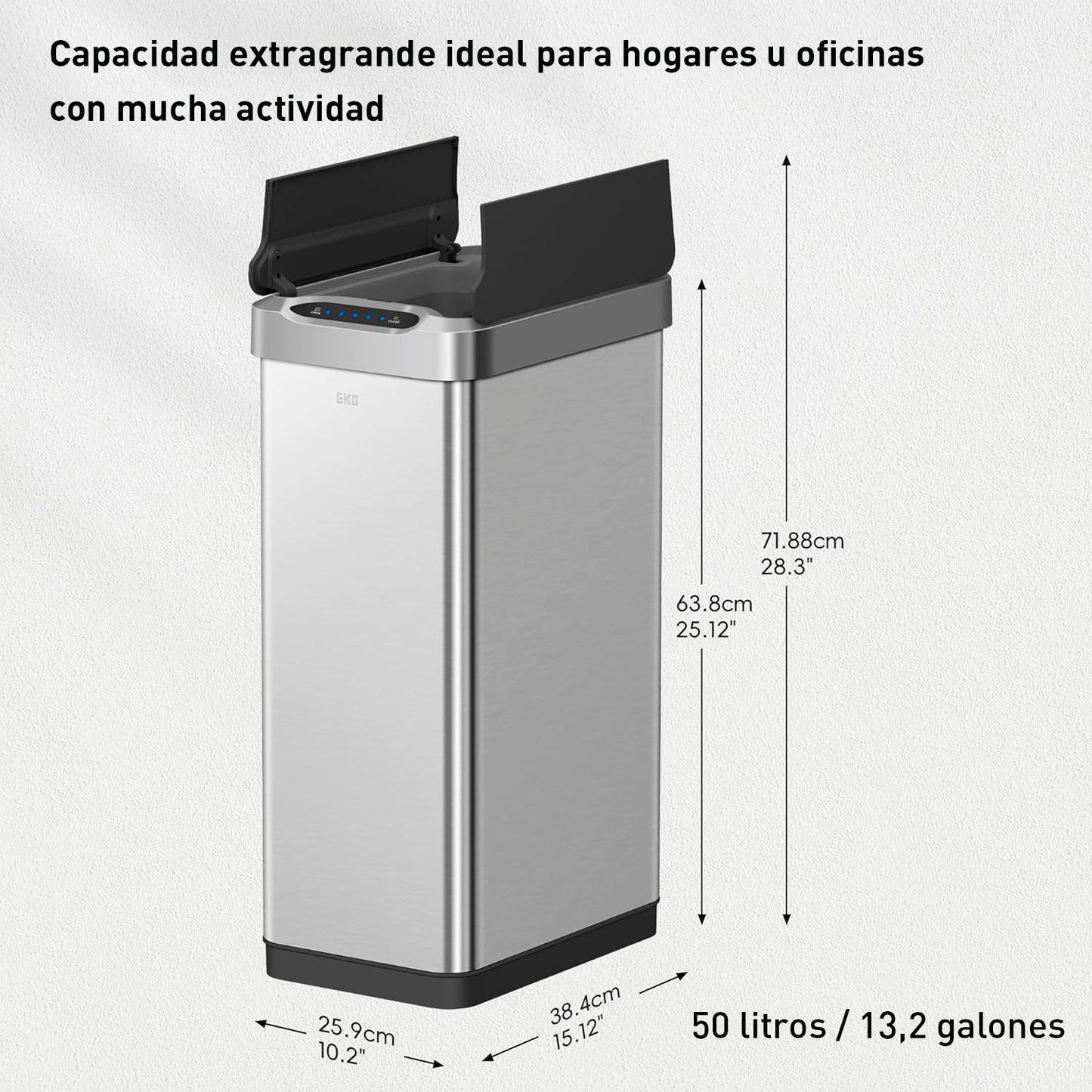 EKO - Mirage - Cubo Sensor 50 L Plata