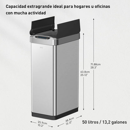 EKO - Mirage - Cubo Sensor 50 L Plata