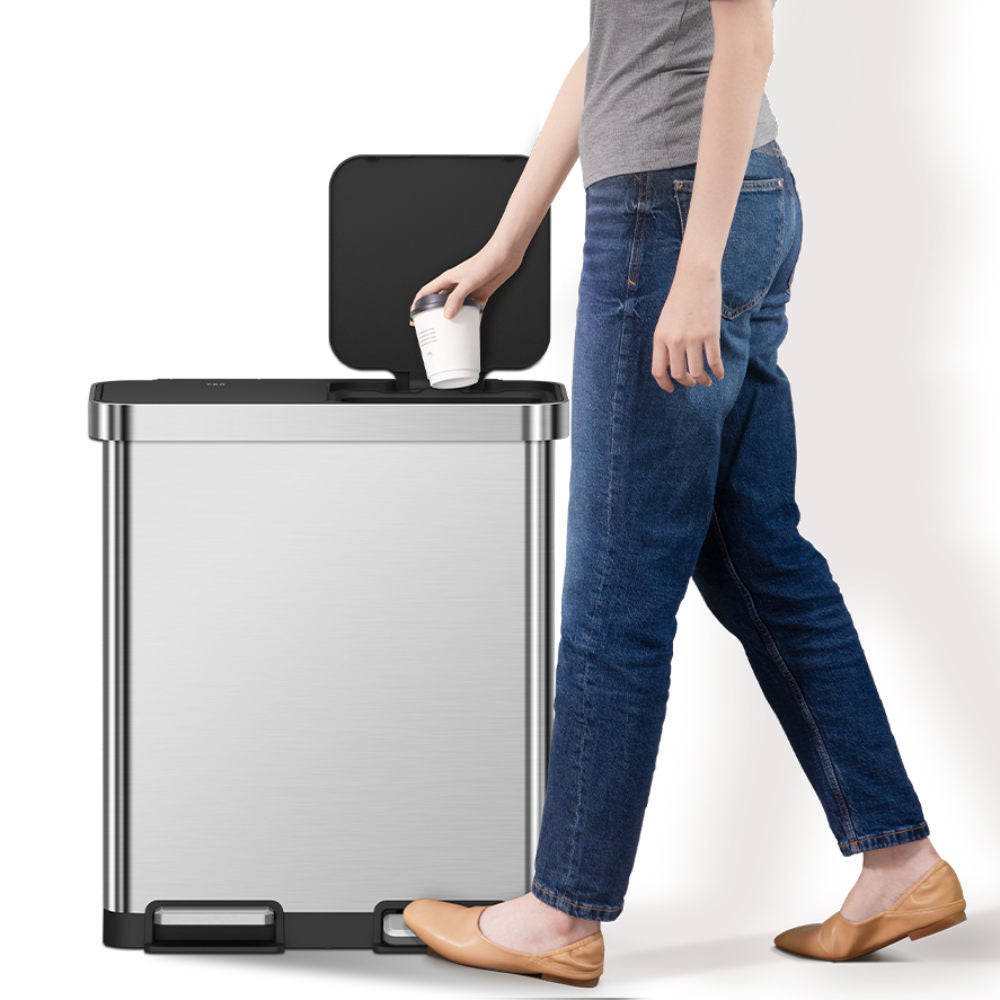 EKO - Hana - Cubo de Basura para Reciclaje con Pedal 40 L + 28 L