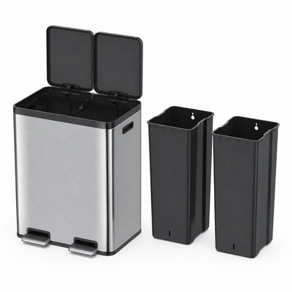 EKO - Essential - Cubo de Basura para Reciclaje con Pedal 30 L + 30 L