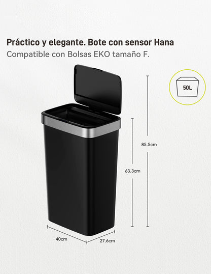 EKO - Hana - Cubo Sensor 50 L Negro