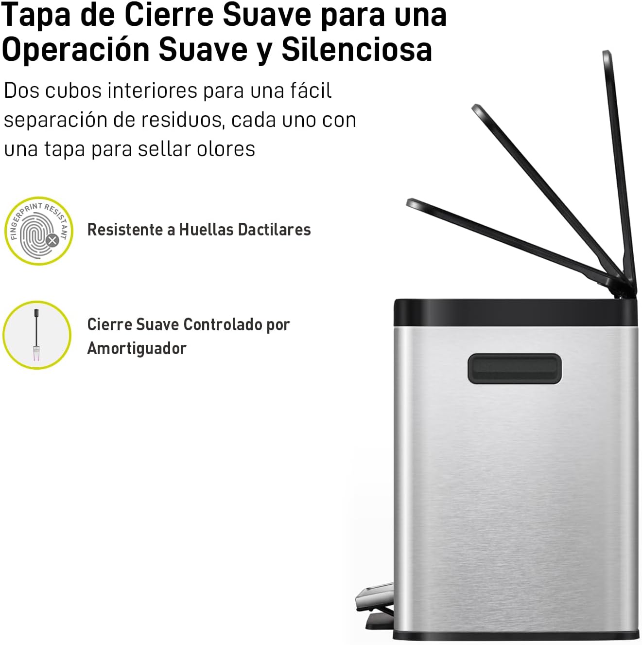 EKO - Essential - Cubo Pedal 10 L + 10 L + 10 L