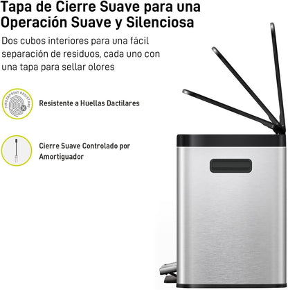 EKO - Essential - Cubo Pedal 10 L + 10 L + 10 L