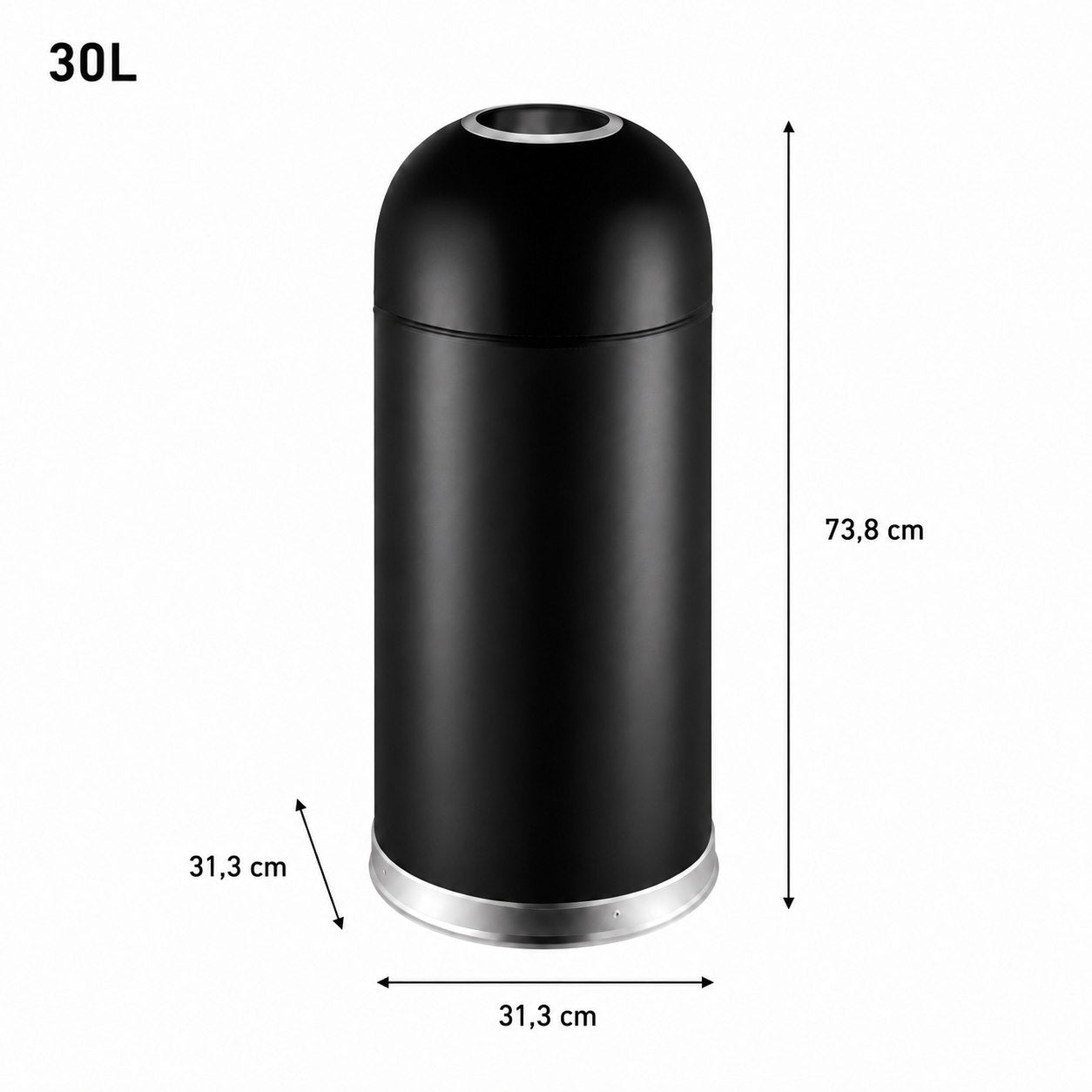 EKO - Eternal - Cubo Abierto 30 L Negro