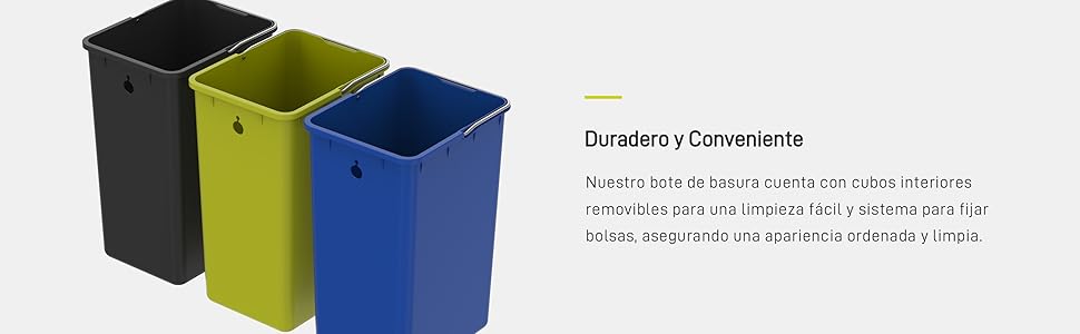 EKO - Essential - Cubo Pedal 10 L + 10 L + 10 L