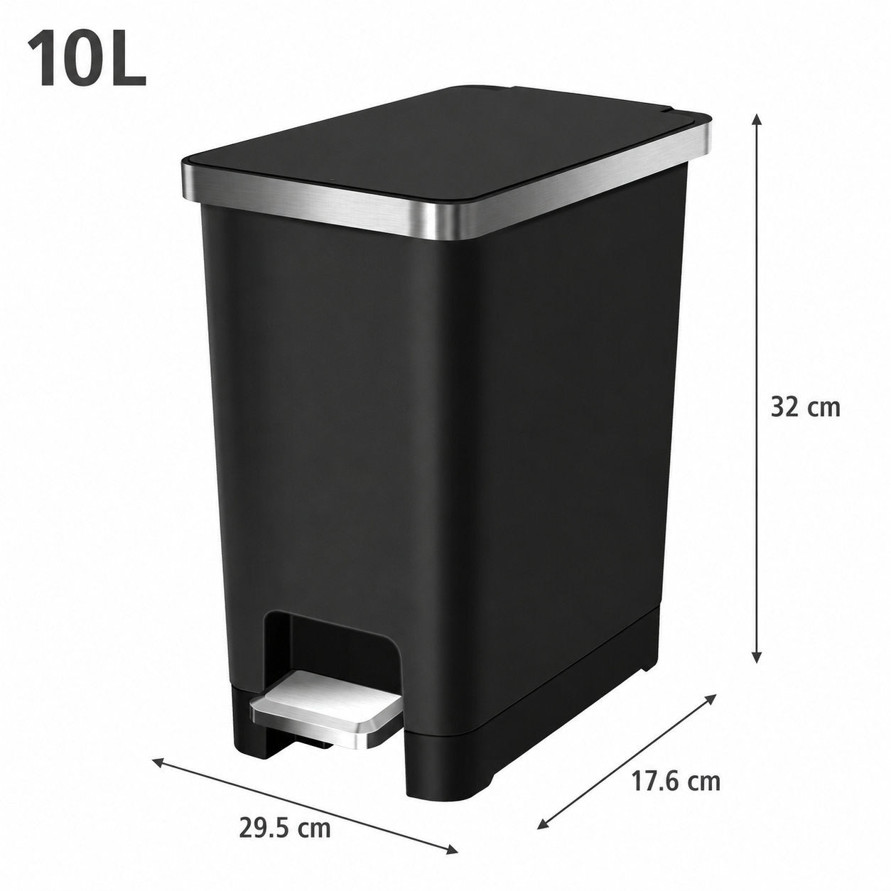 EKO - Hana - Cubo Pedal 10 L Negro