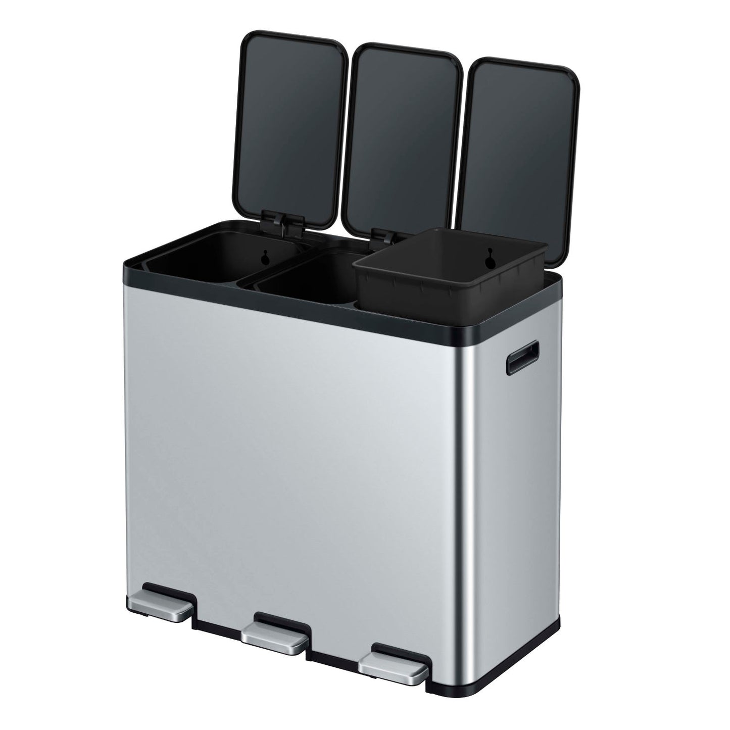 EKO - Essential - Cubo de Basura para Reciclaje con Pedal 20 L + 20 L + 20 L