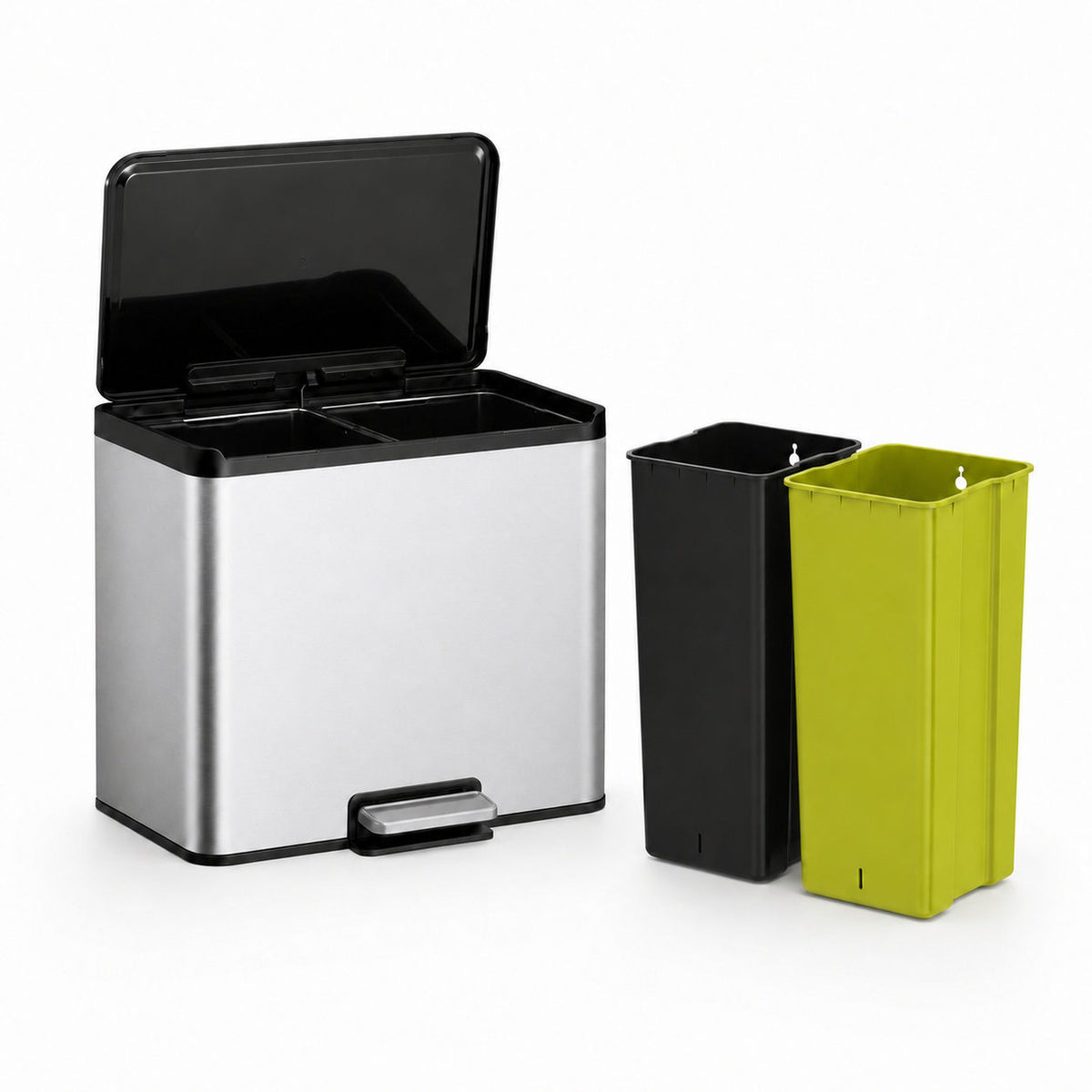 EKO - Essential - Cubo de Basura para Reciclaje con Pedal 15 L + 15 L