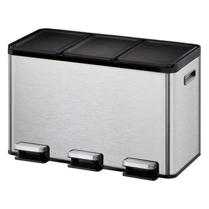 EKO - Essential - Cubo de Basura para Reciclaje con Pedal 10 L + 10 L + 10 L