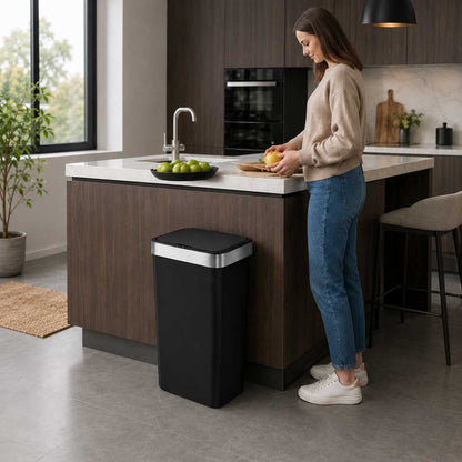 EKO - Hana - Cubo Sensor 50 L Negro y Plata